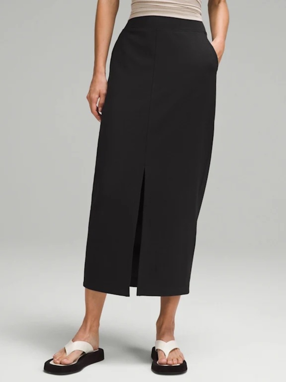 lululemon Pique Maxi Skirt Soft Midi Black 6